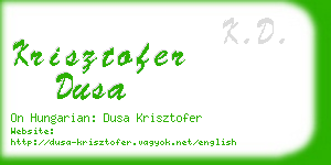 krisztofer dusa business card